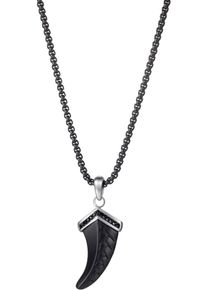 Firetti Damen Kette mit Anhänger "Schmuck Geschenk Edelstahl Halsschmuck Halskette Teeth Zahn", Edelstahl, L: 55cm, grau, Edelstahl, Halsketten, mit