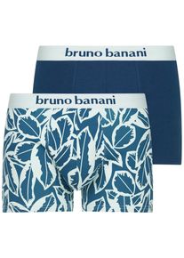 Bruno Banani Herren Retro Pants "Calathea", Gr. XXXL, blau, Obermaterial: 93% Baumwolle, 7% Elasthan, gemustert, unifarben, Unterhosen, mit Logobund