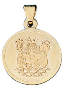 Jobo Damen Sternzeichen-Anhänger "Sternzeichen Wassermann", Gelbgold 333, gold, Gelbgold 333, Schmuckanhänger, 333 Gold