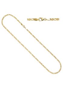 Jobo Damen Goldkette, Gelbgold 585, L: 45cm, gelb, Gelbgold 585, Halsketten, Zwillings-Panzerkette 585 Gold 45 cm 3 mm