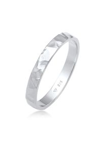 Elli Damen Fingerring "Basic Bandring Fein Gehämmert 925 Silber", 58mm, ohne Stein, Silber 925 (Sterlingsilber), silber, Silber 925 (Sterlingsilber),