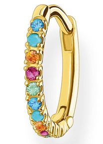 Thomas Sabo Damen Single-Creole "farbige oder weiße Steine, CR659-051-14, CR659-414-14, CR659-488-7", Silber 925 (Sterlingsilber), gold, Silber 925