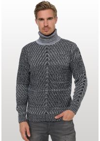 Rusty Neal Herren Strickpullover, grau, casual, Gr. XXXL, meliert, 70% Polyacryl, 30% Baumwolle, Pullover, im angesagten Kontrast-Design