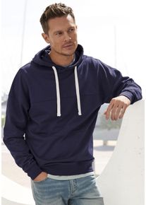 H.I.S. H.I.S Herren Hoodie, blau, casual, Gr. S, unifarben, Sweatware, Obermaterial: 60% Baumwolle, 40% Polyester, Sweatshirts, Langarm Sweater mit Kapuze,