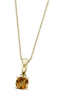 Firetti Damen Kette mit Anhänger "Schmuck Geschenk Gold 375 Gold 585 Halsschmuck Halskette Solitär", Gelbgold 375, L: 45cm B: 1mm, gelb, Gelbgold