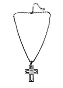 Damen Kette mit Anhänger "Kreuz", schwarz, Basic, Collezione Alessandro, Metall, Halsketten, mit Kreuzanhänger