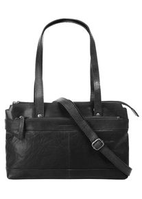 SPIKES & SPARROW Damen Henkeltasche, SPIKES & SPARROW, schwarz, Leder, vintage, Taschen, echt Leder