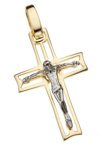 Firetti Damen Kreuz-Anhänger "Schmuck Geschenk Gold 333 Halsschmuck Anhänger für Halskette Kreuz", Gelbgold 333, 1,9 g, gold, Gelbgold 333,