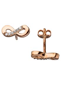 Jobo Damen Paar Ohrstecker "Unendlichkeit", Silber 925 (Sterlingsilber), rosa, Silber 925 (Sterlingsilber), Ohrringe, 925 Silber roségold vergoldet