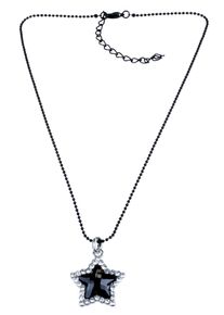 Damen Kette mit Anhänger "Ashley", schwarz, Basic, Collezione Alessandro, Metall, Halsketten, mit Sternchenanhänger