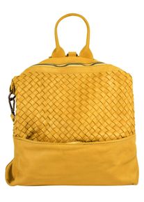 Samantha Look Cityrucksack, gelb, Rindsleder, Leder, casual, Rucksäcke, echt Leder, Made in Italy