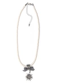 Allgäu Rebell ALLGÄU REBELL Damen Collier "Edelweiß", beige, Basic, Metall, Halsketten, mit Edelweiß und Schleife