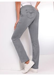Damen 5-Pocket-Jeans, grau, Gr. 38, CREATION L PREMIUM, unifarben, 50% Baumwolle, 40% Lyocell, 7% Elastomultiester, 3% Elasthan, Jeans