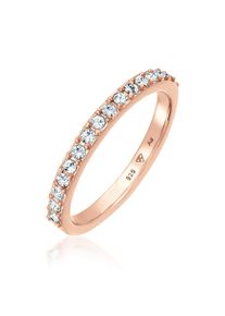 Elli Damen Fingerring "Bandring Memoire Kristalle 925 Silber", 56mm,mit Steinen, Silber 925 (Sterlingsilber), 2.2mm, rosa, Silber 925
