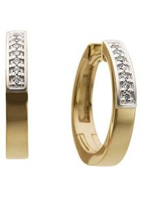 Firetti Damen Paar Creolen "Schmuck Geschenk Gold 333 Schmuck Geschenk Gold 333", 0,04 ct P2 = erkennbare Einschlüsse, Gelbgold 333-Diamanten, gold,