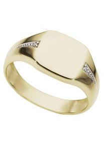 Firetti Herren Diamantring "Schmuck Geschenk Gold 333 Herrenring Goldring Siegelring Diamant", 20, 0,01 ct P2 = erkennbare Einschlüsse, Gelbgold