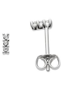 Firetti Damen Paar Ohrstecker "Schmuck Geschenk Gold 333 Ohrschmuck Länglich Stab", 0,05 ct P2 = erkennbare Einschlüsse, Weißgold 333-Diamanten,