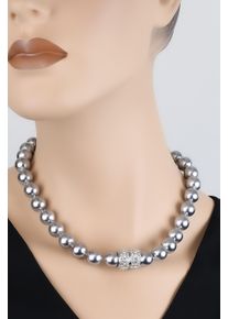 Damen Kette mit Anhänger "Karlsruhe", grau, elegant, Collezione Alessandro, Metall, Halsketten, mit Platinlegierung
