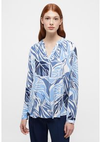 Eterna Damen Longbluse "LOOSE FIT", blau, modisch, Gr. 34, 100% Viskose, Blusen
