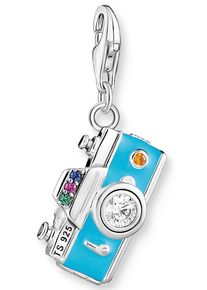 Thomas Sabo Damen Charm-Einhänger "Retro Kamera, 1924-340-7", blau, Silber 925 (Sterlingsilber), Charms, mit Glas-Keramik Stein