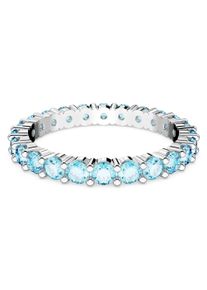 Swarovski Damen Fingerring "Matrix, Rundschliff", 50, Metall, blau, Metall, Fingerringe, mit Swarovski Kristall