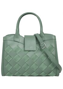 Samantha Look Damen Henkeltasche, grün, Leder, Taschen, echt Leder, Made in Italy