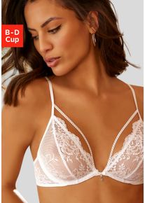 Vivance Damen Bügel-BH, Gr. 70, weiß, Microtouch, Obermaterial: 90% Polyamid, 10% Elasthan, feminin, BHs, aus dezent transparenter Spitze, Dessous