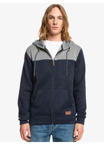 Quiksilver Herren Kapuzensweatjacke "Keller Block Zip", blau, Gr. XS, 100% Polyester, Sweatjacken
