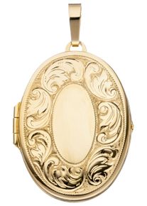Jobo Damen Medallion-Anhänger "Anhänger Medaillon oval", Silber 925 (Sterlingsilber), gold, Silber 925 (Sterlingsilber), Schmuckanhänger, 925 Silber