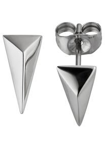 Jobo Damen Paar Ohrstecker, Edelstahl, silber, Edelstahl, Ohrringe, dreieckig Edelstahl