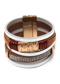 Damen Armband "Valea", gold, Collezione Alessandro, Leder, Armbänder