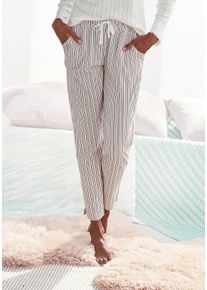 s.Oliver Damen Pyjamahose, Gr. 32, rosa, Single Jersey, Obermaterial: 50% Baumwolle, 50% Viskose, gestreift, feminin, Hosen, mit Allover-Druck
