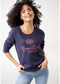 Kangaroos Damen Sweater, blau, casual, Gr. 32, unifarben mit Farbeinsatz, bedruckt, Interlock, Obermaterial: 100% Baumwolle, Sweatshirts