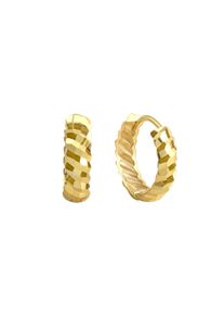 Diamonds by Ellen K. Damen Paar Creolen "375 Gelbgold diamantiert", ONE-SIZE, Gold, gelb, FASCINATION BY ELLEN K., Gold, Ohrringe