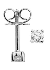 Jobo Damen Paar Ohrstecker "Ohrringe Solitär Diamanten Brillanten 0,14 ct.", SI = kleine Einschlüsse, Weißgold 585-Diamanten, weiß, Weißgold 585,