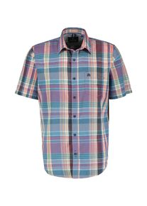 Lerros Herren Kurzarmhemd "Lerros Kariertes Baumwoll-Leinenhemd für Herren", rot, Gr. 6XL, 71% Baumwolle, 29% Leinen, Hemden