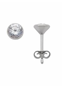 Adelia´s ADELIA ́S Damen Paar Ohrhänger "1 Paar 925 Silber Ohrringe / Ohrstecker mit Zirkonia Ø 5,5 mm", Damen, Silber 925 (Sterlingsilber), silber, Silber 925