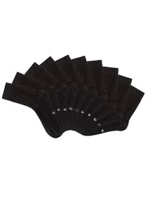 H.I.S. H.I.S Damen Basicsocken, Gr. 35, schwarz, Baumwollmischung, unifarben, Socken, mit eingestrickten Symbolen