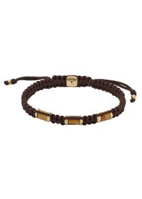Fossil Armband "JEWELRY, JF04470040, JF04471710", Edelstahl-Nylon, braun, Edelstahl, Nylon, Armbänder, mit Sodalith oder Tigerauge