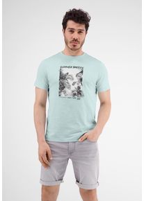 Lerros Herren T-Shirt "Lerros T-Shirt mit Fotoprint", blau, Gr. L, 100% Baumwolle, Shirts