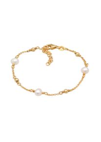 Elli Damen Perlenarmband "Erbskette Kugeln Süßwasserzuchtperle 925er Silber", 16cm, ohne Stein, Silber 925 (Sterlingsilber), gold, Silber 925
