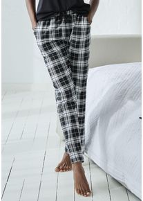 Vivance Dreams Damen Pyjamahose, Gr. 32, schwarz-weiß, Single Jersey, Obermaterial: 100% Baumwolle, modisch, Hosen, mit Schwarz-Weiß-Druck