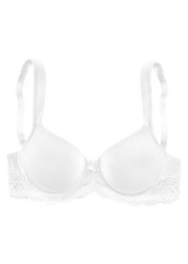 Lascana Damen Schalen-BH, Gr. 95, weiß, Microtouch, Obermaterial: 85% Polyamid, 15% Elasthan, klassisch, BHs, mit Bügel, nahtlos vorgeformte Cups,