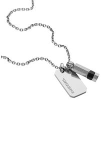 Diesel Damen Kette mit Anhänger "Schmuck Edelstahl Halsschmuck Halsschmuck Ankerkette", mit Stein, Edelstahl, L: 55cm, schwarz, Edelstahl,