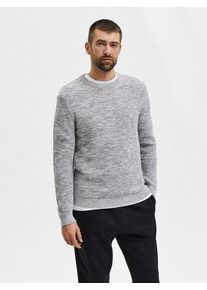 Selected Homme Herren Rundhalspullover "SLHVINCE LS KNIT BUBBLE CREW NECK NOOS", beige, modisch, Gr. XL, meliert, Strick, Obermaterial: 100%