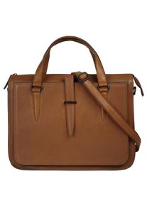 XZONE X-ZONE Damen Aktentasche, braun, Leder, unifarben, leicht glänzend, Taschen, echt Leder
