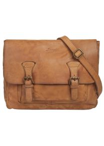 Samantha Look Damen Umhängetasche "SATCHEL", braun, Leder, vintage, Taschen, echt Leder, Made in Italy