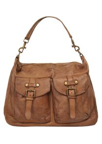 Samantha Look Damen Umhängetasche, braun, Leder, vintage, Taschen, echt Leder, Made in Italy