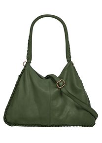 Samantha Look Damen Shopper, grün, Leder, unifarben, leicht glänzend, Taschen, echt Leder, Made in Italy