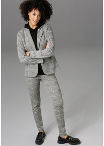 Aniston CASUAL Damen Sweatblazer, grau, modisch, Gr. 40, kariert, Jersey, Sweatware, Obermaterial: 65% Polyester, 30% Viskose, 5% Elasthan, Blazer,